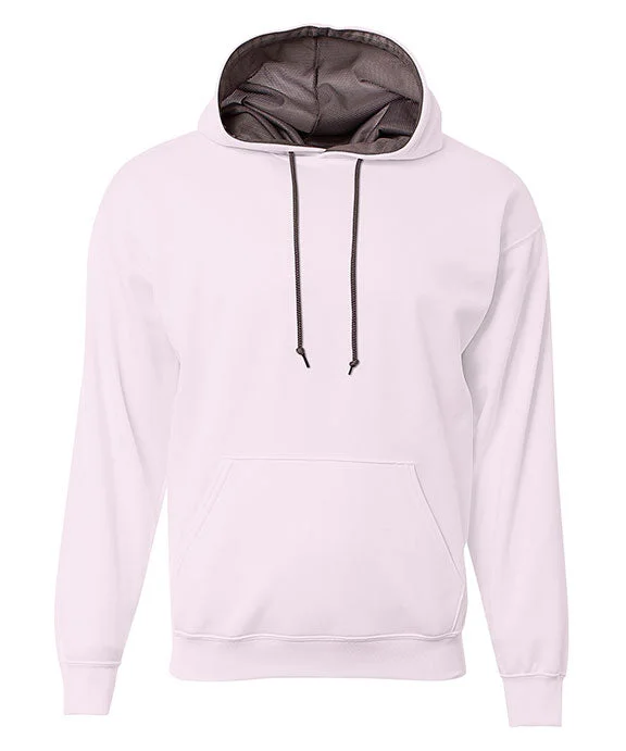 N4279 - A4 Mens Sprint Tech Fleece Hooded Sweatshirt | White