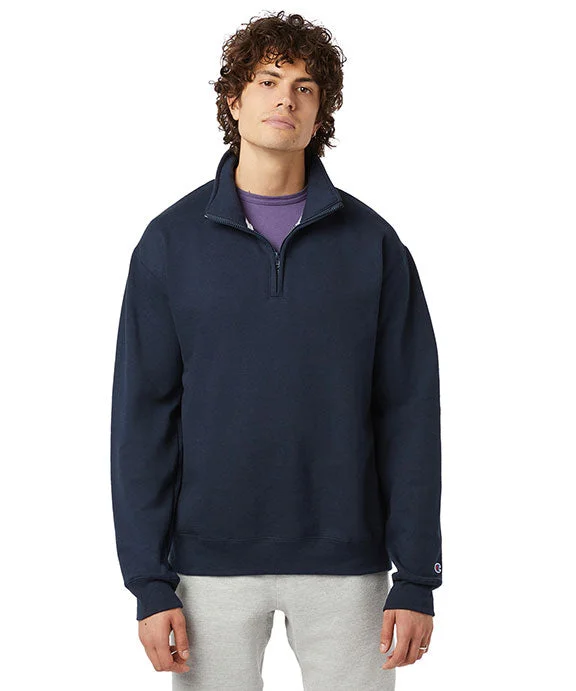 S450 - Champion Unisex Powerblend Quarter-Zip Pullover Sweatshirt | Navy