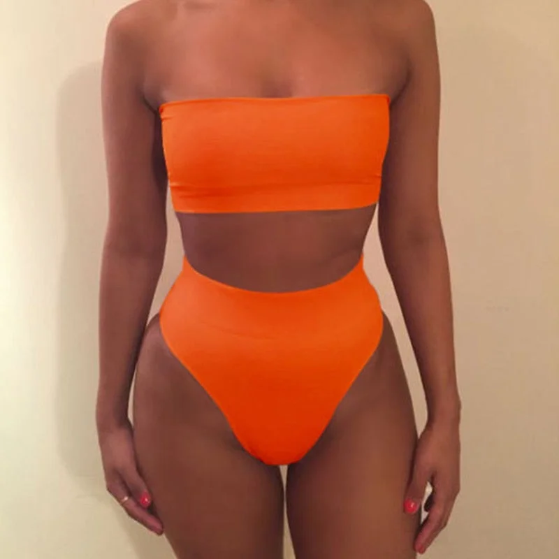 Bikini Biquini women swimsuit Bikinis Set Women Swimwear Sexy Set pure color bikini Push Up Swimming Sexy Bikinis set Beachwear