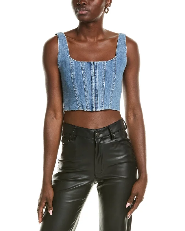 Alice + Olivia Breslin Denim Corset Top