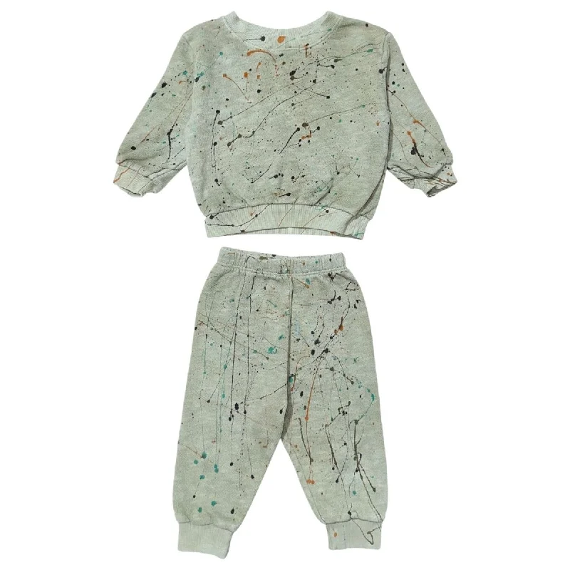 PAINT SPLATTER SWEATSHIRT AND SWEATPANTS SET