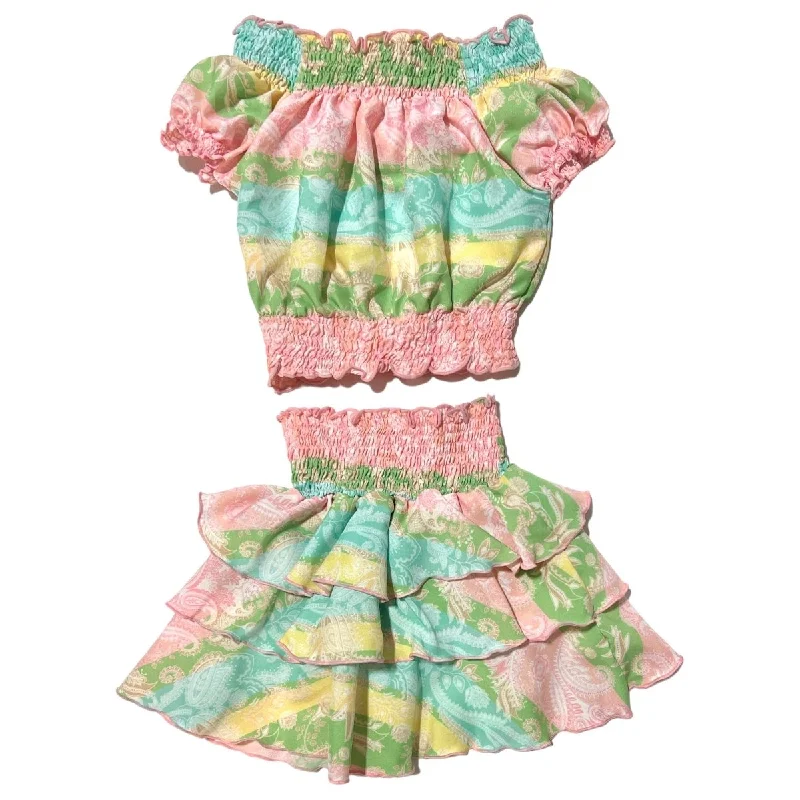 PAISLEY TOP AND RUFFLE SKIRT SET