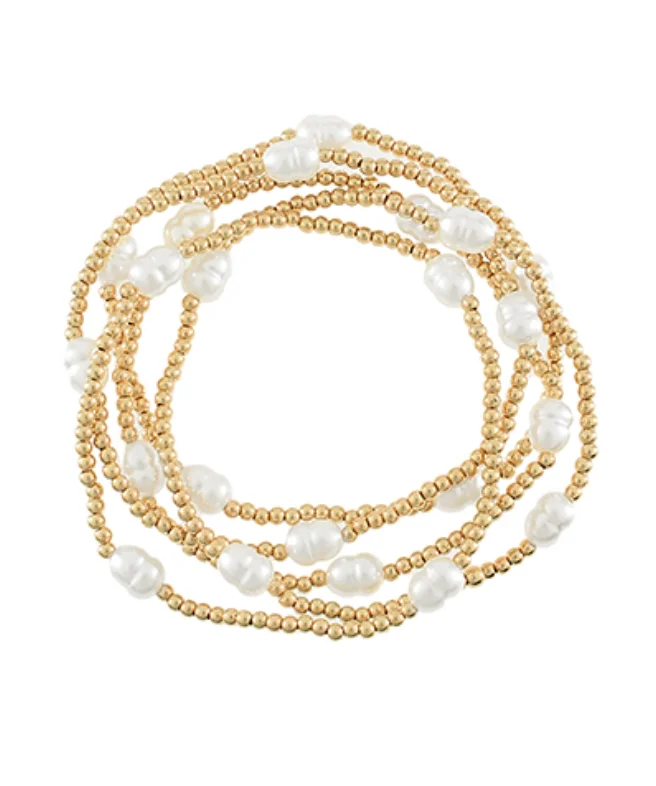 Debra Dainty Pearl Beaded Bracelet Set