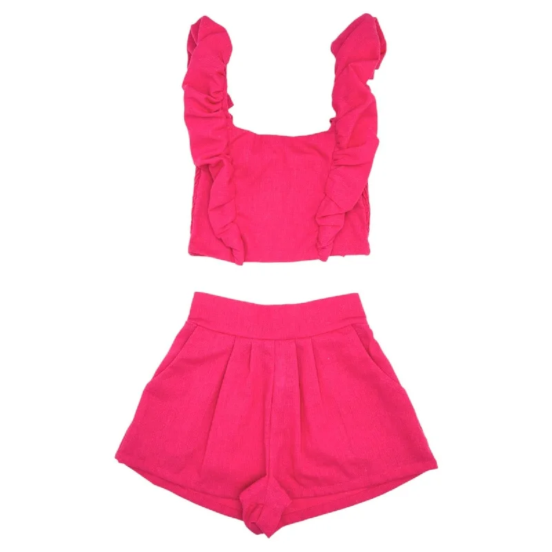 JOCELYN RUFFLE TOP AND SHORTS SET