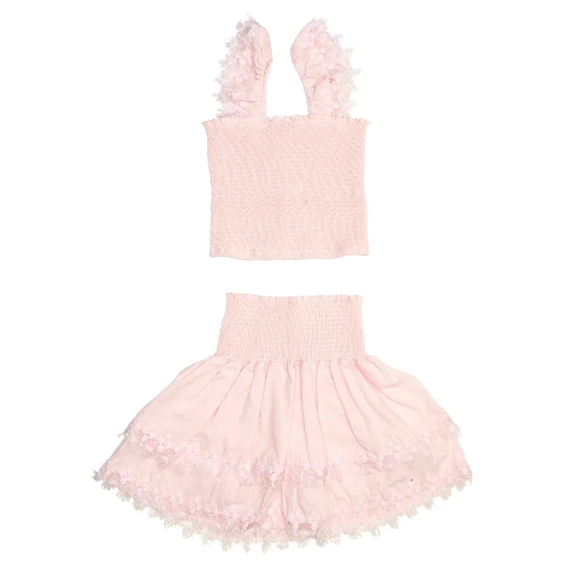 MARIEL SMOCKED TOP AND RUFFLE SKIRT SET