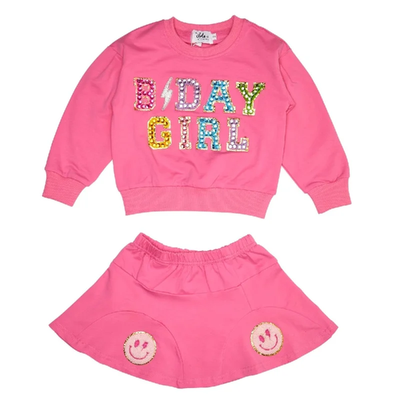 BDAY GIRL SWEATSHIRT AND SKIRT SET