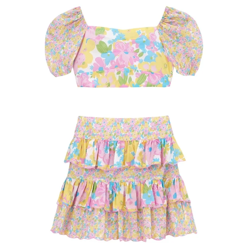 AMELIA PUFF SLEEVE TOP AND SKIRT SET