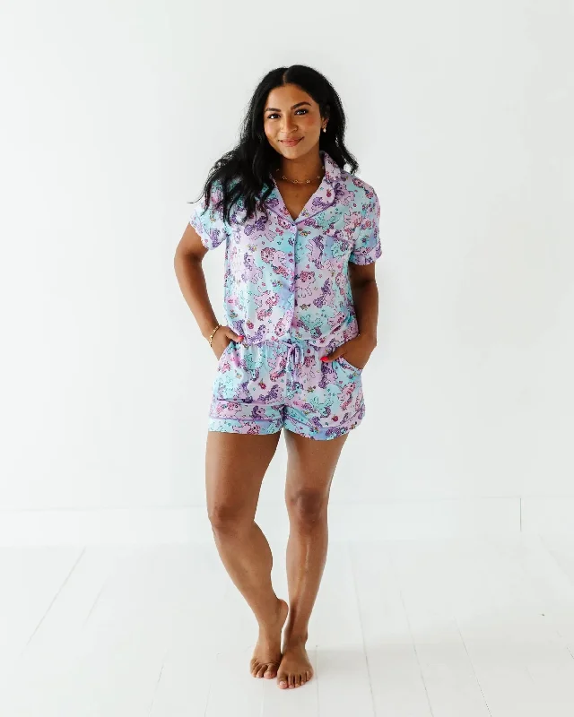 My Little Pony: Ombre Clouds Women's Collar Shirt & Shorts Pajama Set