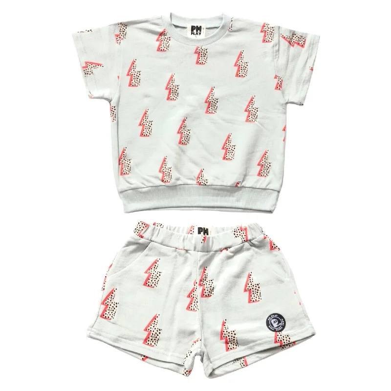 THUNDER BOLT TSHIRT AND SHORTS SET