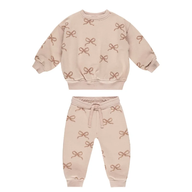 BOWS SWEATSHIRT AND SWEATPANTS SET