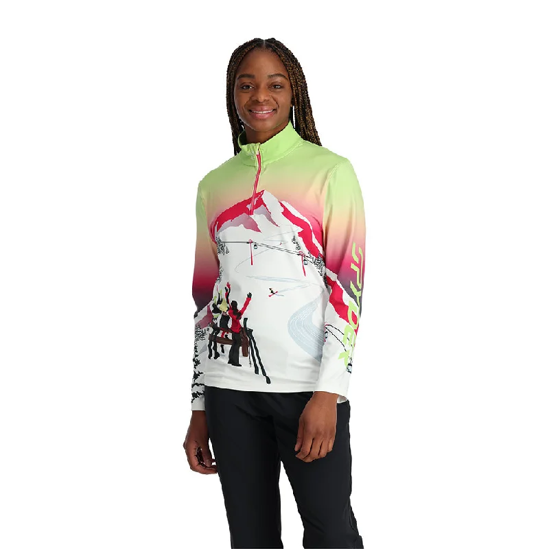 Womens Sunset Zip T-Neck - Lime Ice