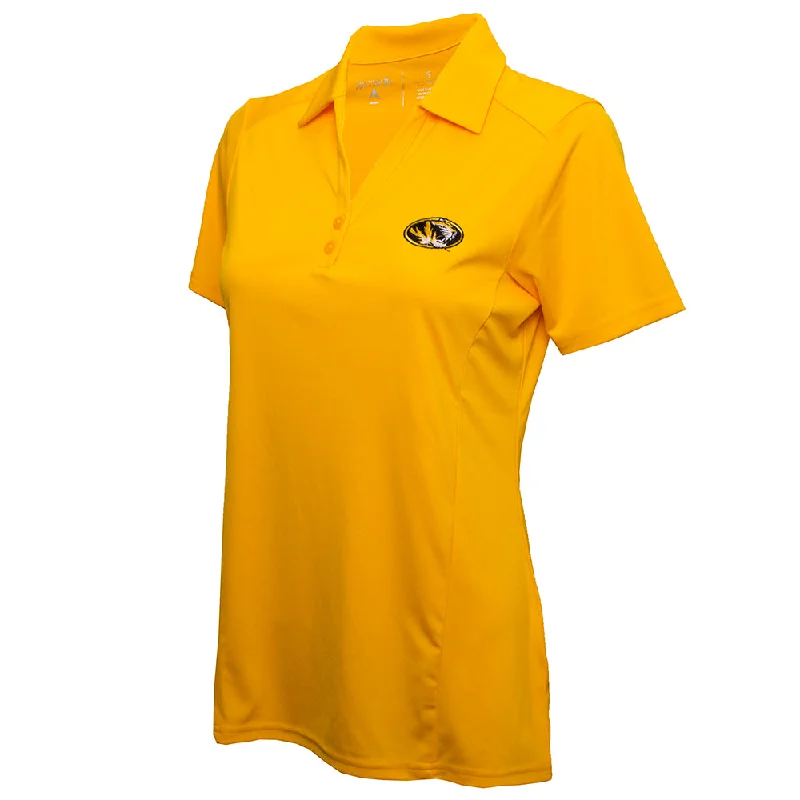 Mizzou Tiger Head Women's Gold Polo