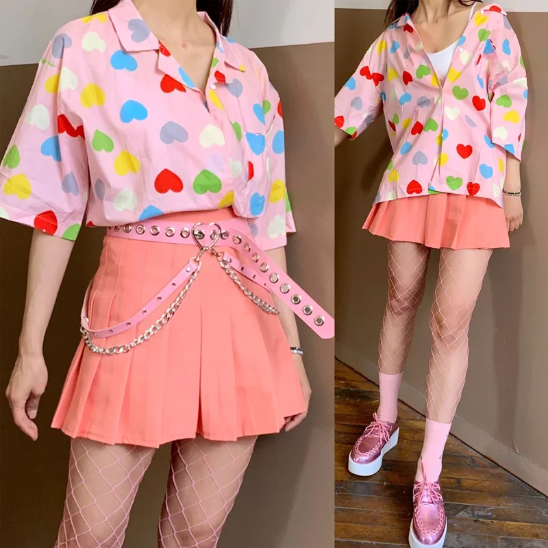 Kawaii Heart All Over Blouse AD12102