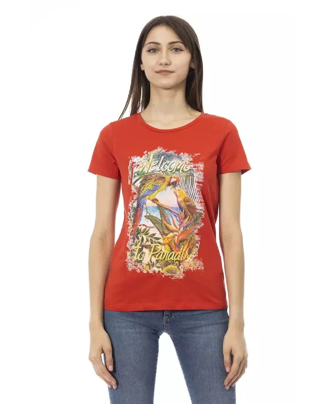 Trussardi Action Women's Red Cotton Tops & T-Shirt - XS