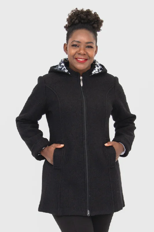 Blue Sky | Pender Coat, Black, Wool