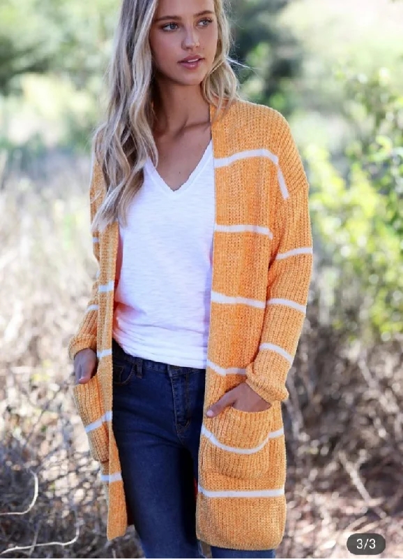 Mustard Striped Cardigan