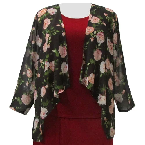 Antique Roses Open Front Cardigan Women's Plus Size Cardigan