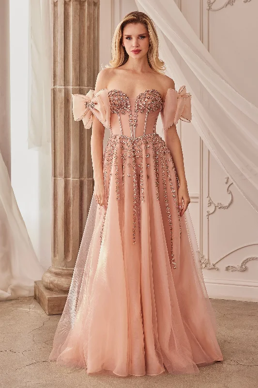 Andrea and Leo A1338 - Beaded Bow Gown