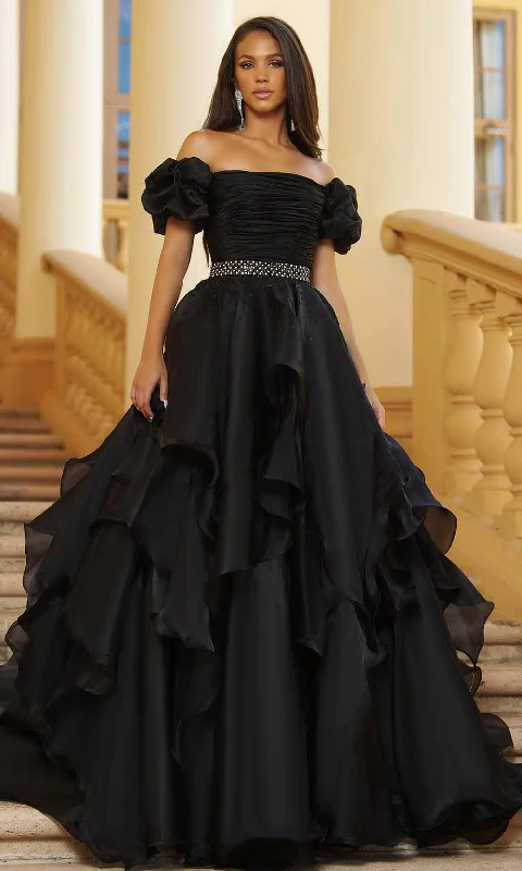 Ava Presley 28571 - Off Shoulder Ruffle Ballgown