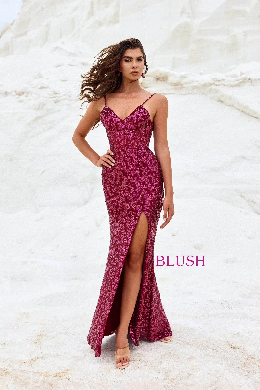 Blush by Alexia Designs 12104 - Sequined Fitted Prom Gown