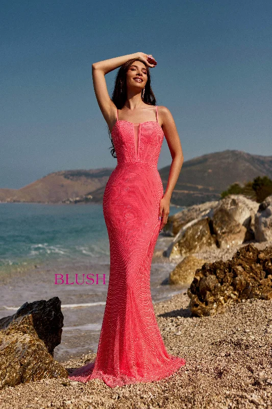 Blush by Alexia Designs 12159 - Beaded Net Sheath Prom Gown