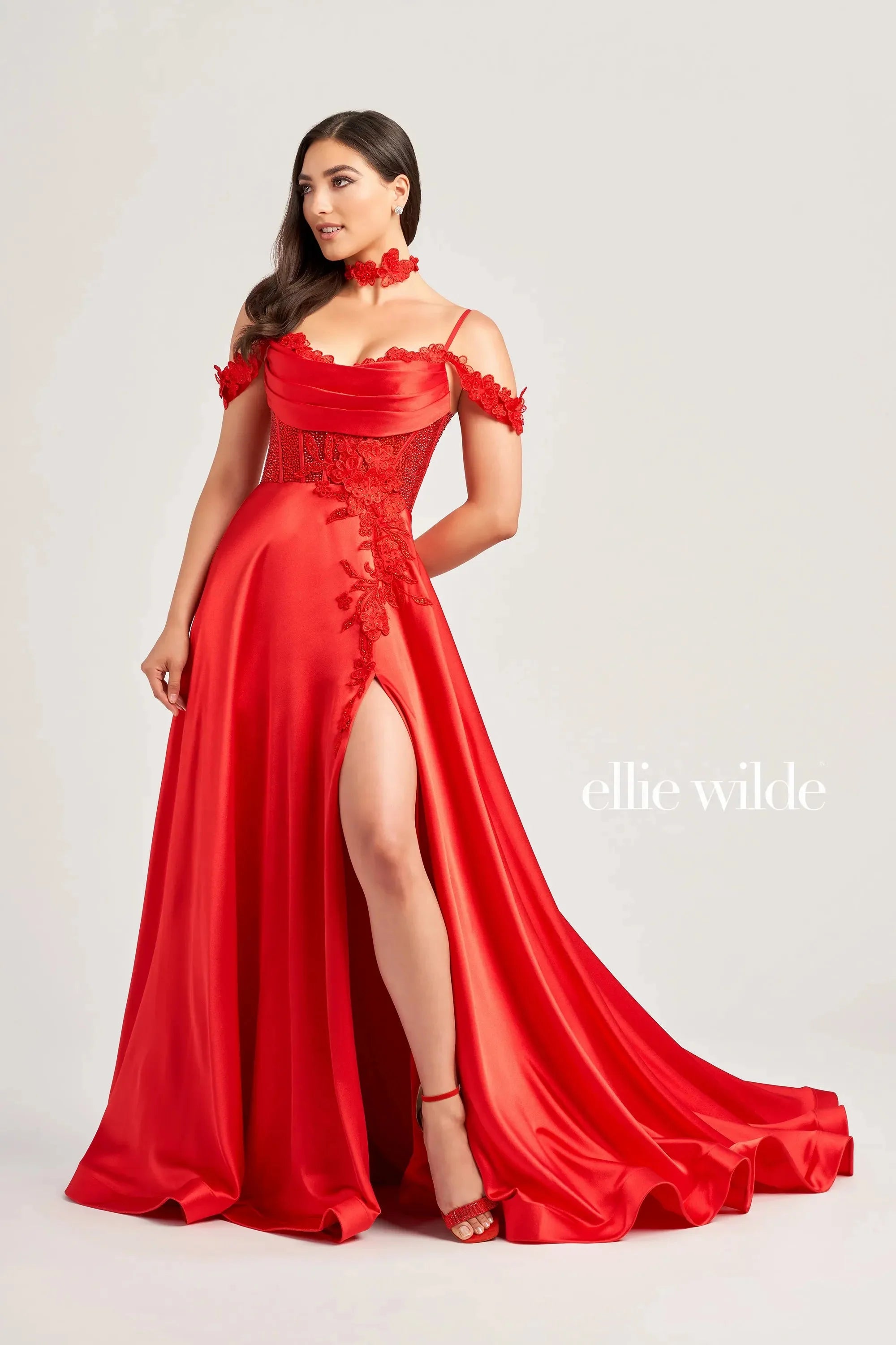 Ellie Wilde EW35029 - Lace Applique A-Line Gown