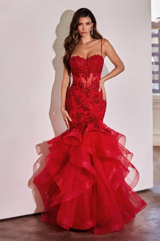 Ladivine CC8915 - Ruffle Mermaid Gown