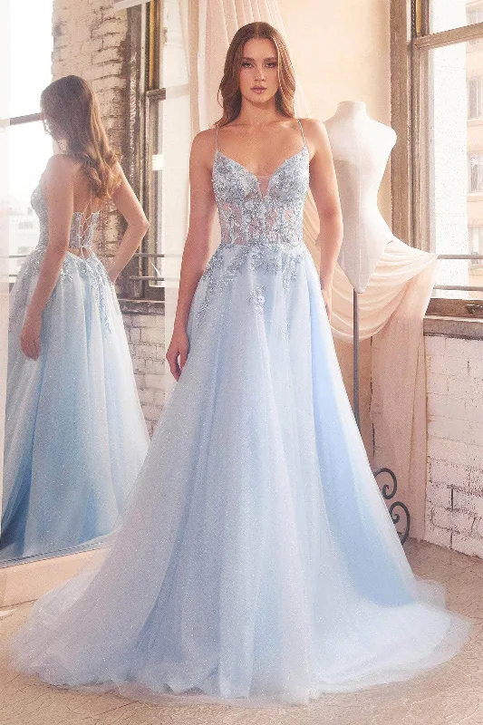 Ladivine D553 - Corset Embroidered Ballgown