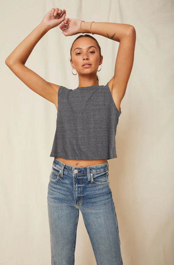 AMO Sleeveless Babe Tee Grey