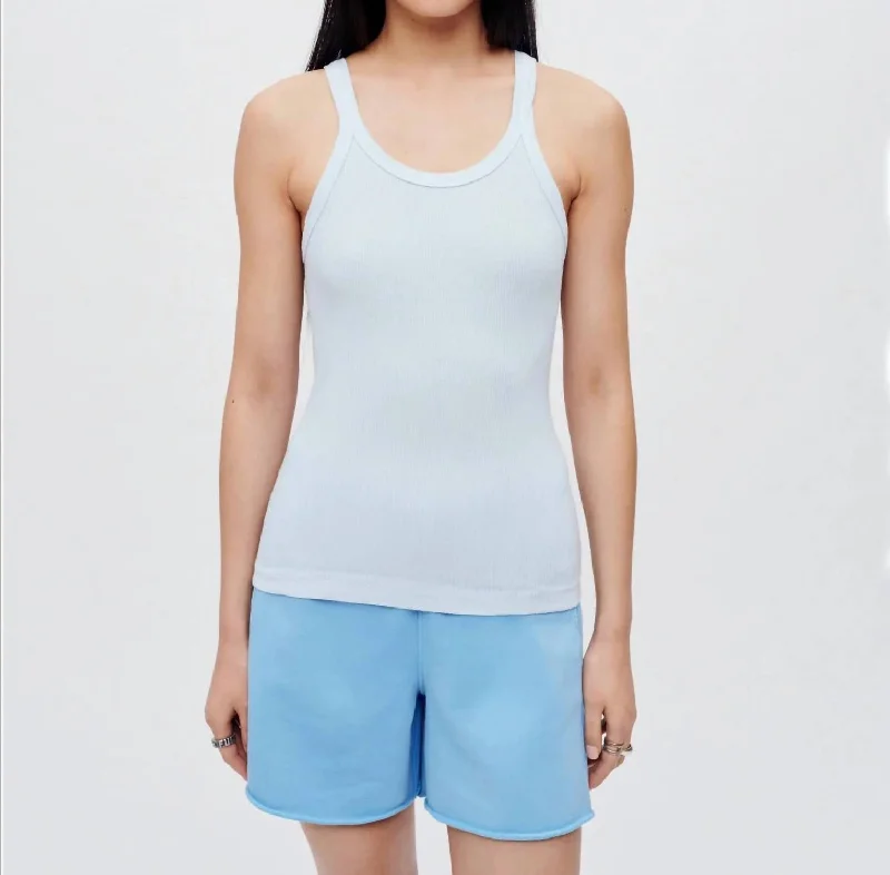 Hanes Ribbed Tank In Baby Blue