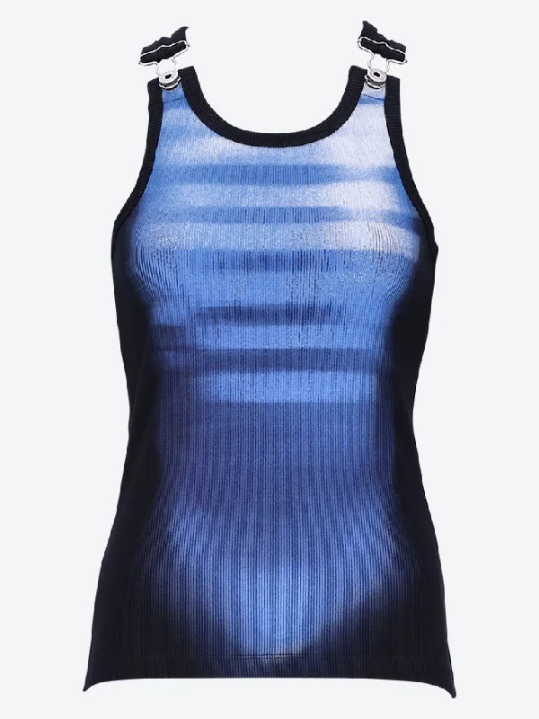 Le male printed cotton ribbed tank top