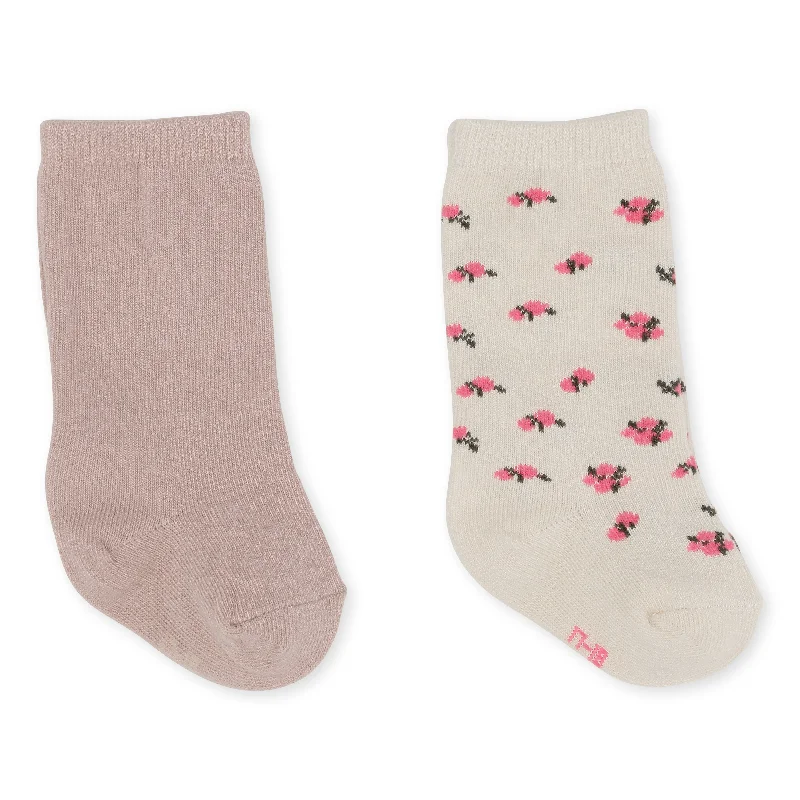 Konges Slojd 2-Pack Jacquard Knee Socks - Rose Smoke