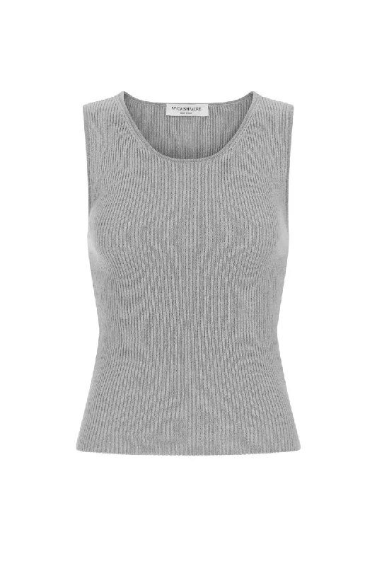 LOLA CASHMERE TANK TOP IN GRAY