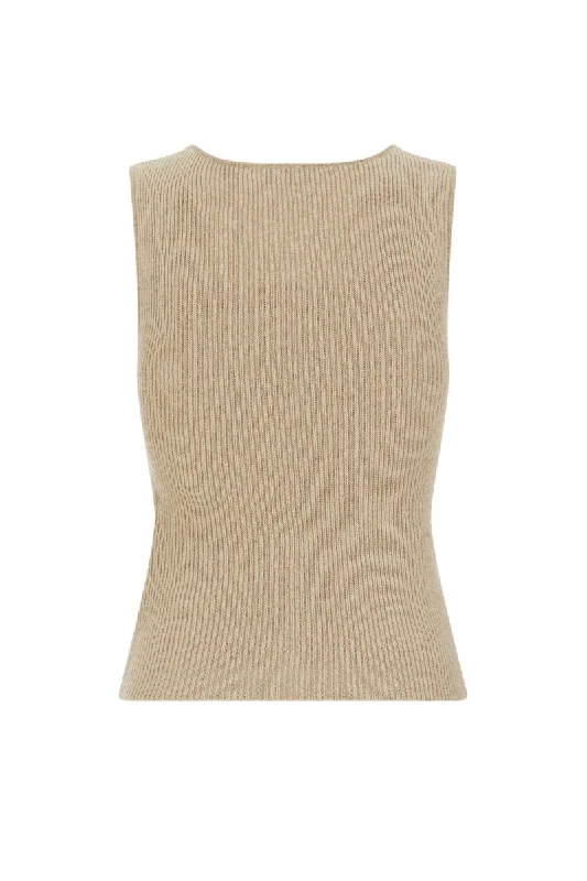 LOLA CASHMERE TANK TOP IN SAND