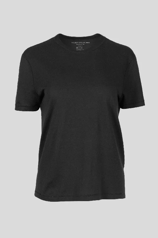 Majestic Filatures Lyocell Cotton Semi Relax Crew Black