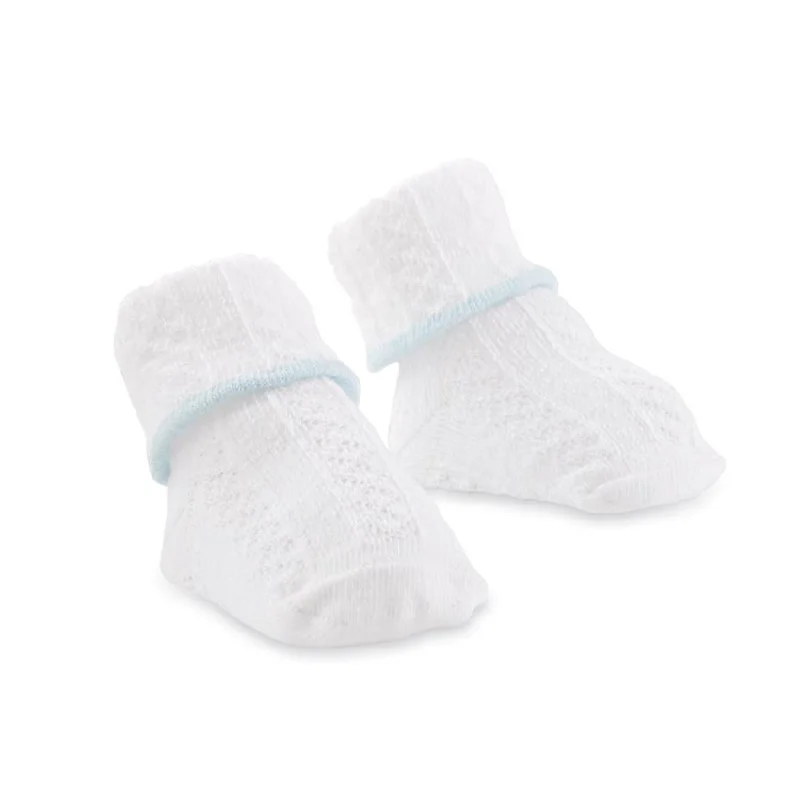 Mud Pie Baby Socks - Blue Trim Cable Knit