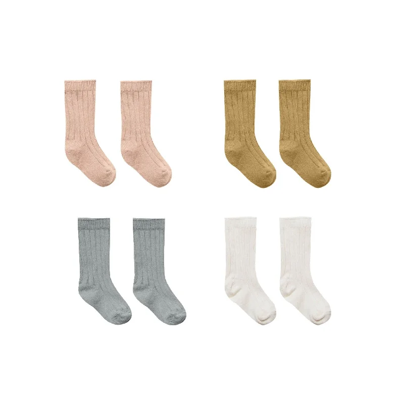 Quincy Mae Baby Socks - Ivory / Ocean / Petal / Gold