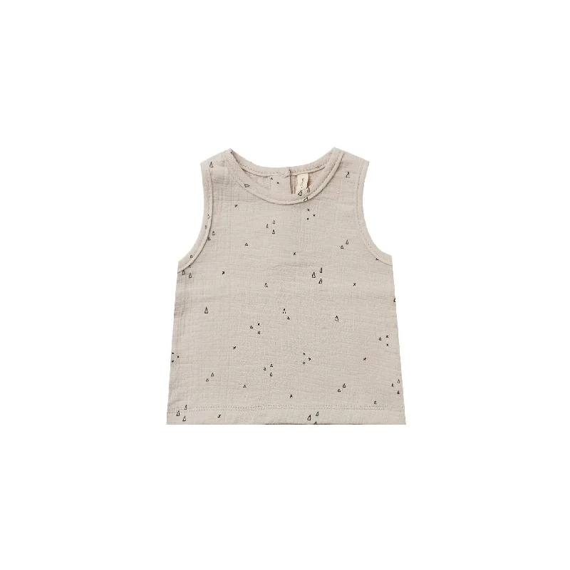 Quincy Mae Woven Tank - Ash