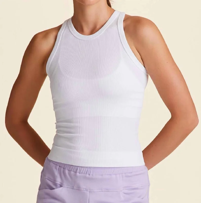 Seamless Rib Tank In White