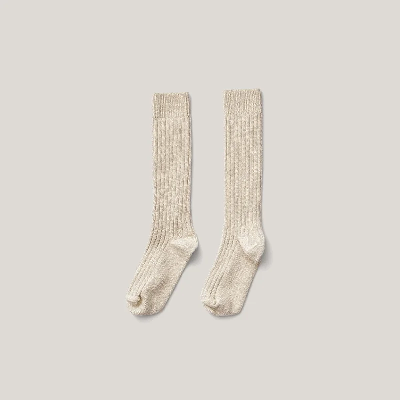 Soor Ploom Knee Rib Sock - Milk