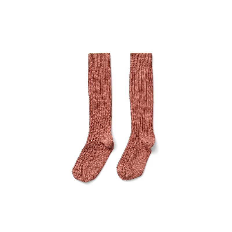 Soor Ploom Knee Rib Sock - Terracotta