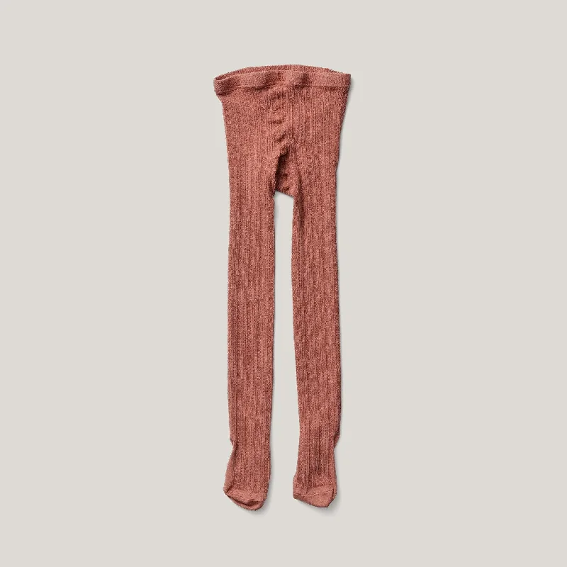 Soor Ploom Pointelle Tight - Terracotta